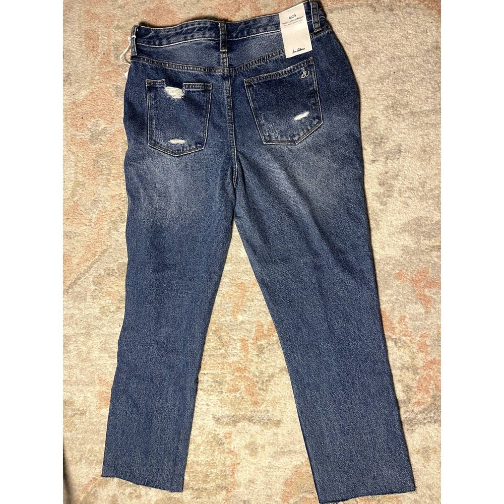 NWT Sam Edelman High Rise Straight Crop Jeans Size 8 / 29 Distressed Denim - Picture 3 of 11